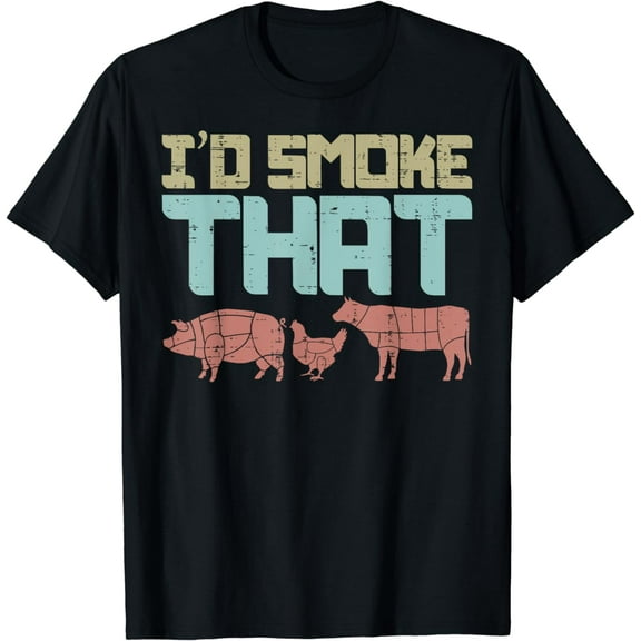 Id Smoke Pork Chicken Beef Funny BBQ Barbecue Grilling Gift T-Shirt mens t shirt，black，women，funny，misfits，men，journey，t-shirt