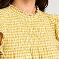thumbnail image 5 of Womens Sleeveless Gingham Tops Crew Neck Back Button Plaid Shirts Babydoll Ruffle Hem Peplum Tank Tops Ruffle Sleeveless Summer Top Cute Summer Tank Shirt, 5 of 5