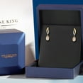 thumbnail image 5 of Gem Stone King 925 Silver and 10K Yellow Gold Peach Morganite and White Lab Grown Diamond Stud Earrings for Women | 1.05 Cttw | Gemstone October Birthstone | Oval 6X4MM, 5 of 6