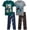 Teal Blue/Grey Black, variant on Tuff Guys Boys Pajama Set - 4 Piece Short Sleeve Sleep Shirt and Kids Pajamas Lounge Sets (8-12)