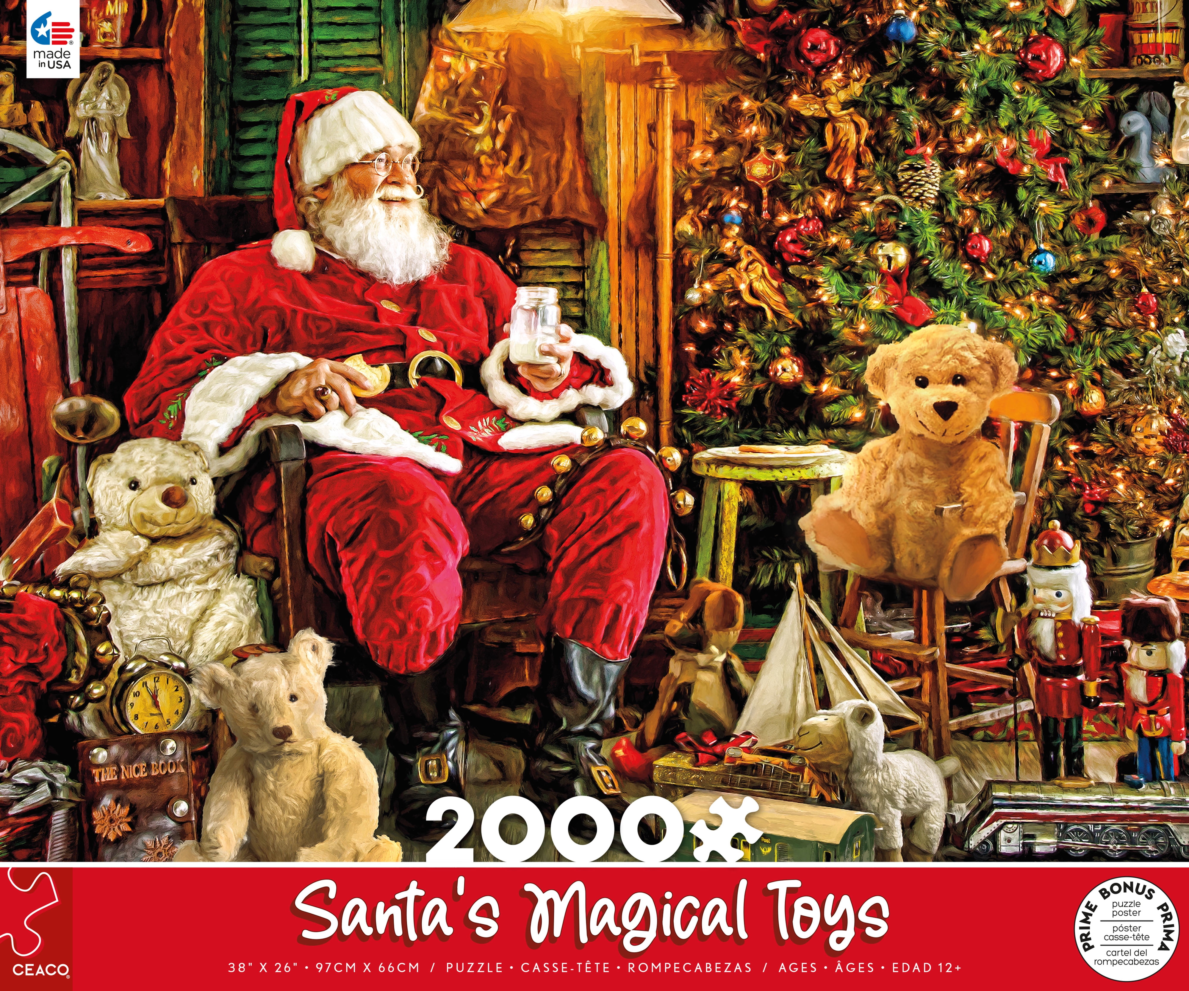 Ceaco - Holiday - Santa's Magical Toys - 2000 Piece Interlocking Jigsaw Puzzle