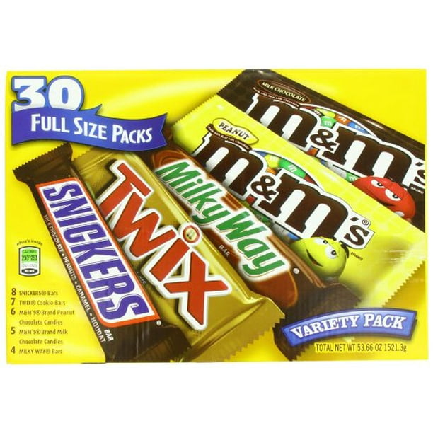 MARS Chocolate and Candy Full Size Variety Pack, 30 Count
