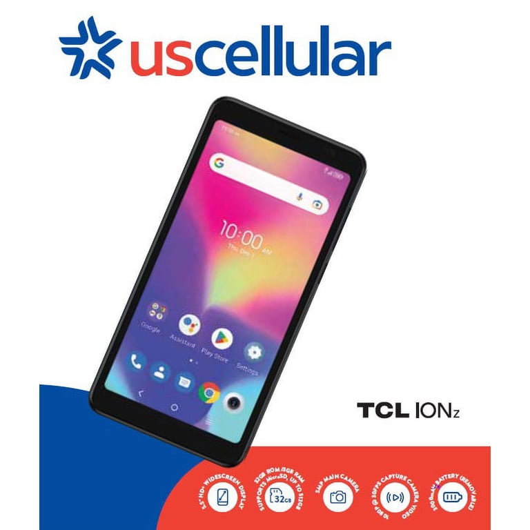 UScellular TCL Ion Z 32GB, Black Prepaid Wireless Smartphone