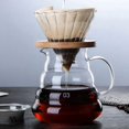 thumbnail image 1 of Supports en Bois 600ML/350ML Ensemble de Filtre à Café en Verre et Pot style Japonais V60 Filtres à Café Réutilisables, 1 of 7