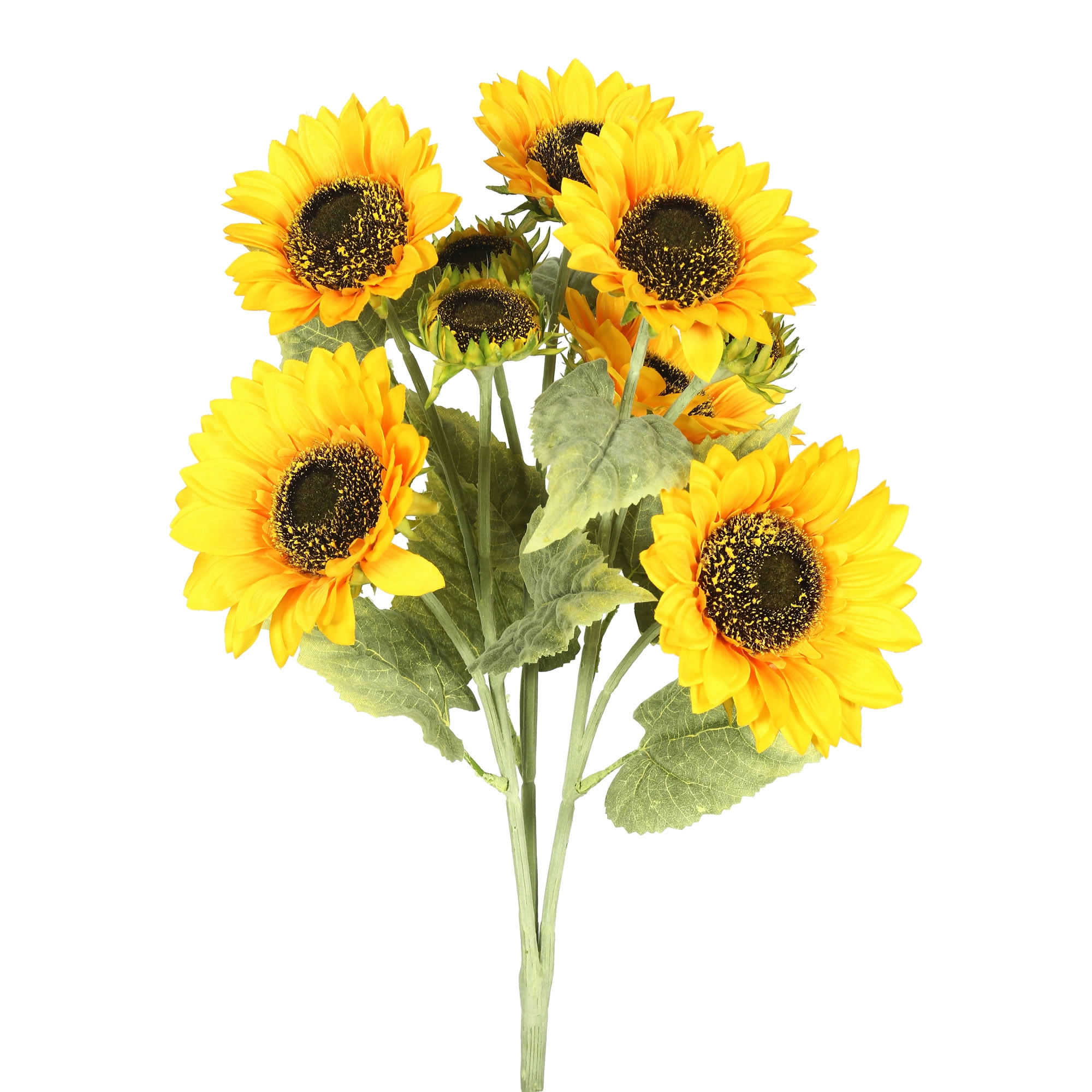 5 Yellow Silk Sunflower Bushes with 45 Flowers Wedding Discounted Centerpieces 