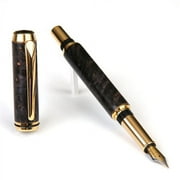 Baron Fountain Pen - Gray & Black Maple Burl