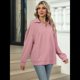 thumbnail image 4 of de Larga con Cuello en V para Mujer, Sudaderas Ligeras, Ropa de Moda de Otoño 2025. Rosa L, 4 of 10