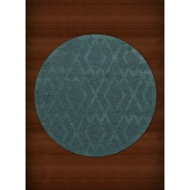 Dalyn Dover Area Rug DV1 Dv1 Teal Diamond Lines 6' x 6' Round