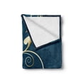 thumbnail image 2 of Floral Soft Flannel Fleece Throw Blanket, Classic Ornamental Swirled Flower Beauty with Curved Petals Design, Cozy Plush for Indoor and Outdoor Use, 50" x 60", Petrol Blue Dark Blue, by Ambesonne, 2 of 6
