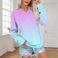 thumbnail image 2 of Enjoytime Sweatshirt for Women Printed V-Neck Long Sleeve Blouse Fall Winter Fashion Casual Pullover Sweatshirts with Pockets Sky Blue M, 2 of 5