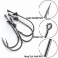 thumbnail image 2 of 20 Pack Heavy Cover Hooks for Flipping and Punching, Bass Fishing Hook, Neko Rig/Wacky Rig, Round Bend Straight Shank Worm Hook Freshwater 4/0#-20 Pack 4/0#-20 Pack, 2 of 8