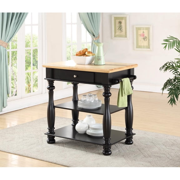 CoSoTower Black Kitchen Island