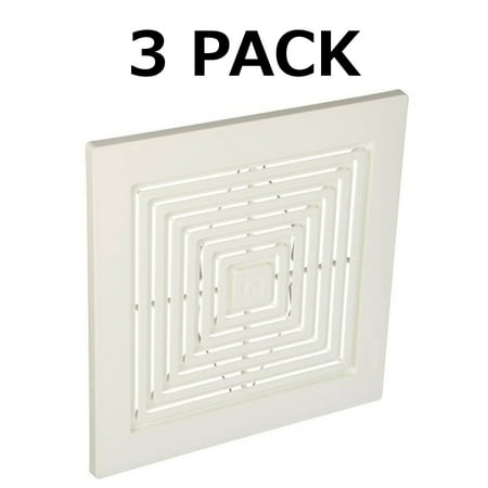 

S97011723 Broan Bath Bathroom Ceiling Fan Grille Grill Cover Plastic White Color 3 Pack