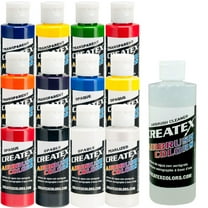 12 Createx Colors Airbrush Paint Set Basic Colors, Mix cups, FREE How to Book