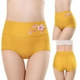 thumbnail image 5 of 4 Pack Women Briefs,High Waist Panties,Abdomen Panties,Floral Printed Briefs,Elastic Loose Panties,Female Breathable Underpanties,Menstrual Period Underwear, 5 of 6