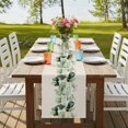 thumbnail image 4 of Table Runners 70 Inches Long Dress Scarves, Green Eucalyptus Leaves Farmhouse Coffee/Dining/Kitchen Table Decor, Holiday Table Runner, Farmhouse Rustic Botanical Burlap 13x70 Inch, 4 of 9