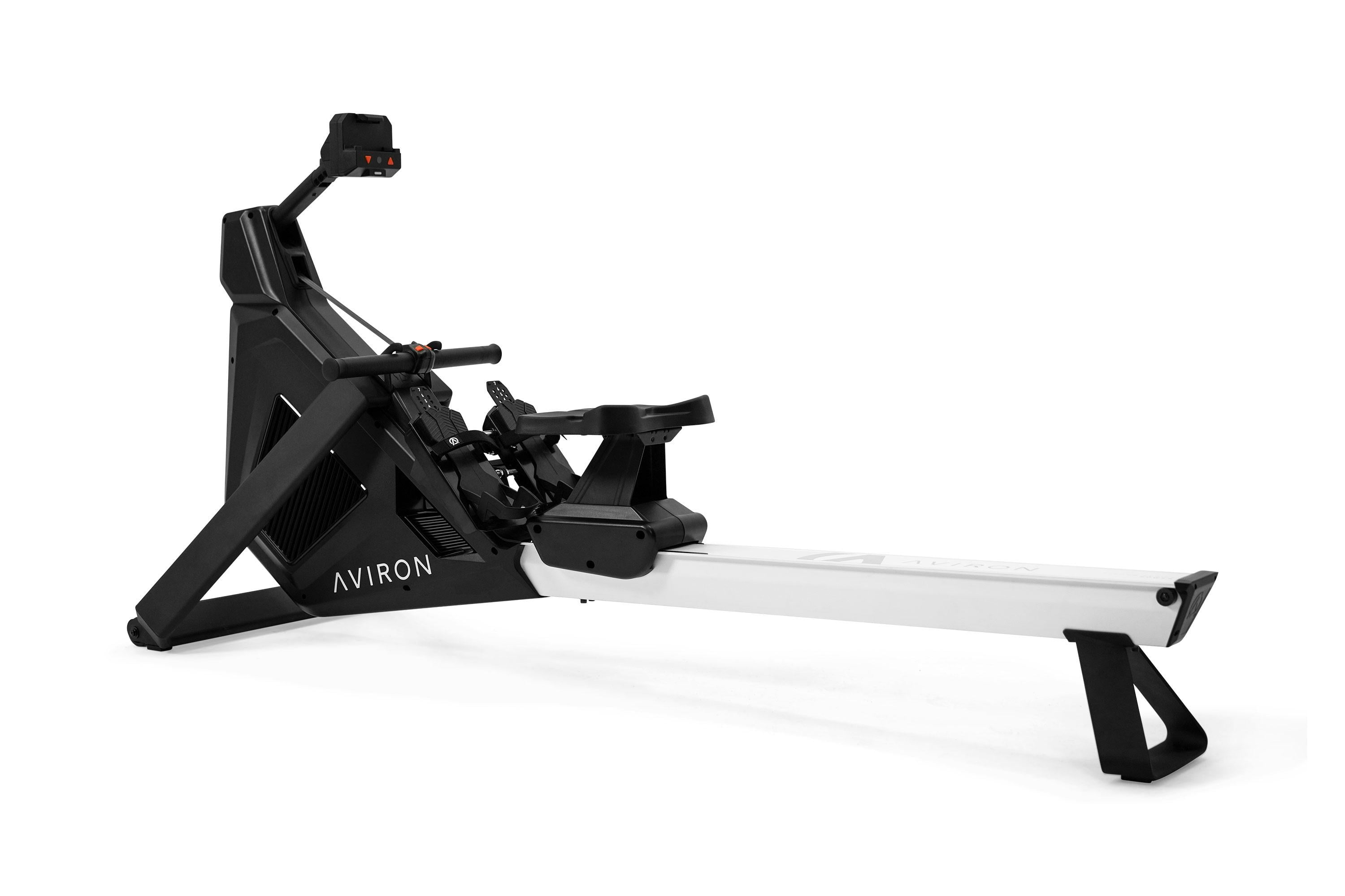 Aviron StrongGo Rowing Machine with iPad Integration—Dual Air & Magnetic Resistance Up to 100 lbs | Game-Based Workouts, Compact Storage Design