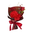 thumbnail image 4 of Ramo de novia, dama de honor, flores, elegante, decoración rústica, flores artificiales, boda Rojo, 4 of 9