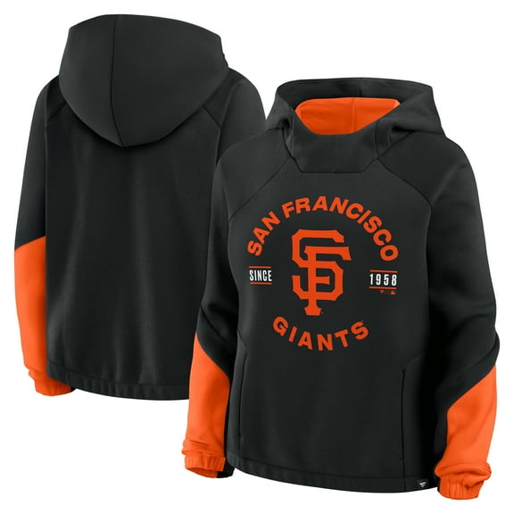 Women's Fanatics Black San Francisco Giants Oversized Time to Win Pullover Hoodie