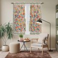 thumbnail image 6 of Boho Beige Flowers Kitchen Curtains 63 Inch Length, Spring Abstract Watercolor Floral Leaf Tiers Curtains for Living Room Berdoom Bathroom, Light Filtering Drapes Window Treatment 2 Panels 42"Wx63"L, 6 of 8