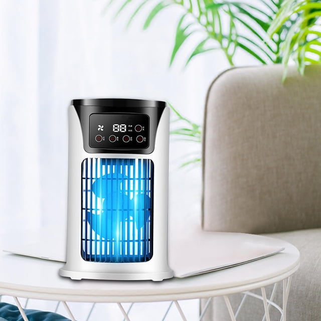 Aire acondicionado portátil, ventilador de refrigeración por aire USB silencioso Tanque de agua de 300 ml Enfriador de aire por evaporación personal, perfecl Mini enfriador de aire