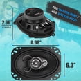 thumbnail image 2 of Par de Bocinas Estéreo para Coche Pyle 6" x 8", 400W, 3 Vías, Altavoz Triaxial de Audio Profesional para Automóvil, Componente de Reemplazo Rápido Universal OEM para Montaje en Puerta/Panel Lateral, 2 of 7