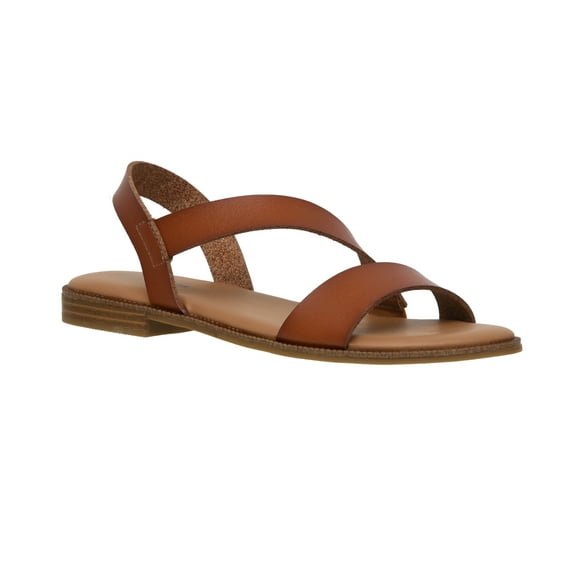 CUSHIONAIRE Women's Lido Asym Slingback Sandal  Memory Foam