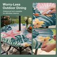 thumbnail image 5 of Round Outdoor Tablecloth with Umbrella Hole and Zipper, Summer Coastal Tablecloth with Elastic Waterproof, Palm Leaves Botanical Starfish Shell Beach Patio Table Covers for 55" - 60" Pool Tables, 5 of 9