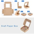 thumbnail image 4 of 20pc Paper Candy Boxes Bakery Box with PVC Clear Window for Party Wedding Baby Shower Square Tan 9.5x9.5x3.5cm, 4 of 6