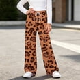 thumbnail image 3 of OGLCCG Girl's Leopard Print Pants Elastic Waist Wide Leg Cheetah Pants Lightweight Baggy Trousers Size 7-8, 3 of 5