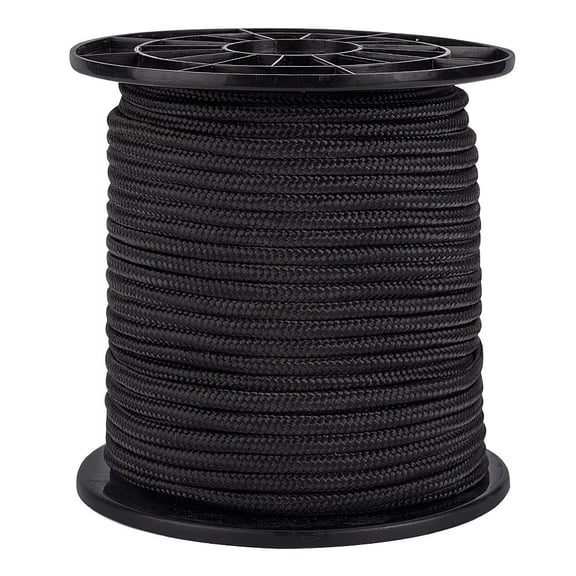 1roll 6mm Parachute Cord 54 Yards Nylon Rope Black para Cord Blinds String Lift Shade Cord Plant Cord for Camping Clothsline Windows Repair Gardening Hiking Outdoor Activities Nylon