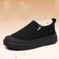 thumbnail image 5 of Men's Warm Platform Cotton Shoes Comfortable Plush Slip On Sneakers Fleece Lined Non Slip Short Chelsea Boots Black Size 8.5, 5 of 9
