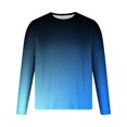 thumbnail image 1 of LNWUY Men's Plus Size Crew Neck Long Sleeve Pullover Gradient Contrast Color Quick Dry Athletic Workout Gym Breathable Sweatshirt Top Blue XXL, 1 of 3