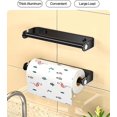 thumbnail image 4 of Soporte para toallas de papel debajo del gabinete para cocina, rollo de papel Soporte, autoadhesivo o con tornillos para montaje en pared, soporte para toallas de papel (negro), 32 cm, 4 of 5