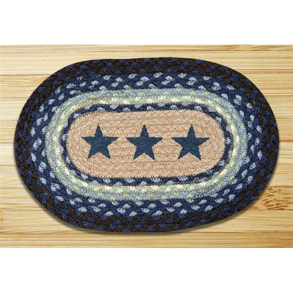 Earth Rugs 81-312BS Blue Stars Printed Oval Swatch