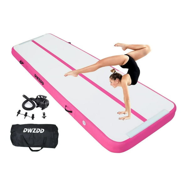 Dwzdd Gymnastics Air Mat 10ft/13ft/16ft/20ft Tumbling Mat Inflatable Gymnastics Tumble Track for Home/Gym/Training/Cheerleading/Water with Electric Pump