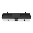 thumbnail image 3 of Castello USA Amazon 84" White Wood Floating Vanity with Black Top and Black Trim, 3 of 10