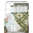 thumbnail image 4 of No Hook Cloth Fabric Shower Curtain with Snap in Liner, Sage Green Boho Waterproof Shower Curtains Set with See Through Top Window, Rustic Southwest Plants Motifs Bath Curtains Shower 66"x72", 4 of 6