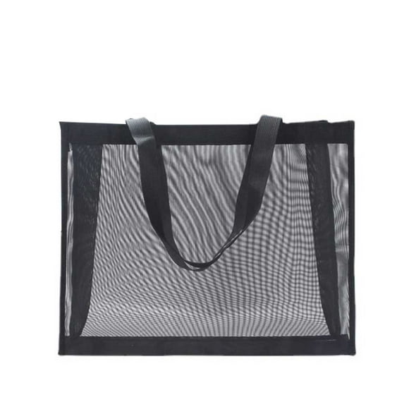 Mesh Beach Storage Bag Multi-purpose Large Capacity Mesh Clothes Moisture-proof Pouch with Shoulder Strap Polyester Handbag Wallets Cap Outdoor