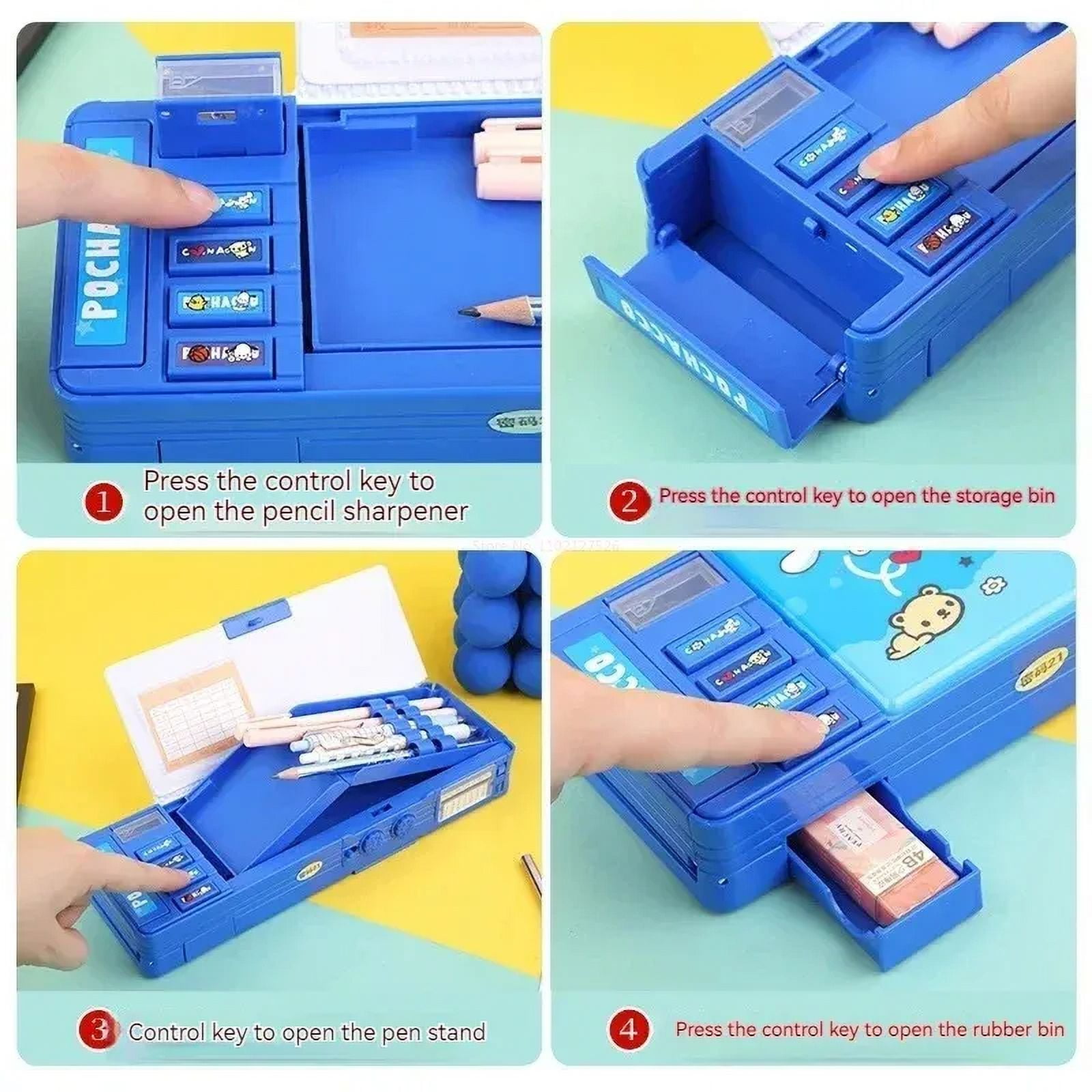 New Sanrio Stationery Box Kuromi Melody Stationery Box Password Lock Multi Functional Large Capacity Pencil Box Gift