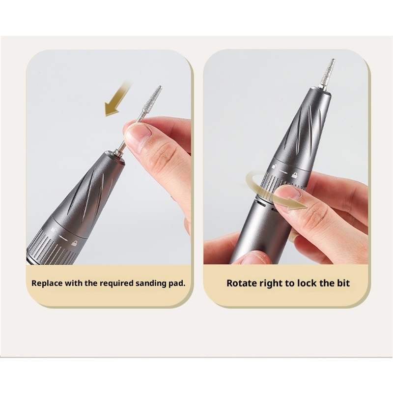 Xl-Kang Portable Nail Drill Electric File: 40000RPM Professional Rechargeable Nail E-File Machine, Cordless Nail Drill with Bits & Base for Acrylic Nails Remove Nail Gel Polish Manicure