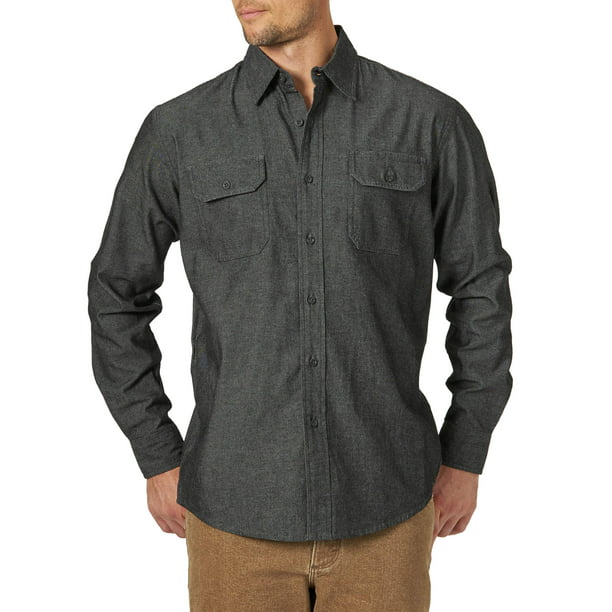 Wrangler - Wrangler Men's Long Sleeve Denim Shirt - Walmart.com ...