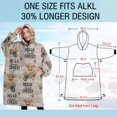 thumbnail image 4 of Oversized Wearable Blanket Hoodie,Beige Highland Cow Flower Cart Pattern Sherpa Blanket Hoodie with Super Pockets,Super Warm Fuzzy Pullover for Women & Men, 4 of 6