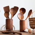 thumbnail image 2 of Yesbay Wooden Kitchenware Household Spatula Soup Spoon Mixing Spoon Non-stick Scratch-Free Kitchenware for Everyday Use, 2 of 8