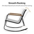 thumbnail image 5 of Aiho Outdoor Rocking Chairs Set of 3 with Breathable Textilene, Outdoor Patio Furniture Set with Tempered Glass Table, For Patio, Outdoor Garden, Lawns, Balcony, Backyard, Porch and Poolside-Gray, 5 of 10