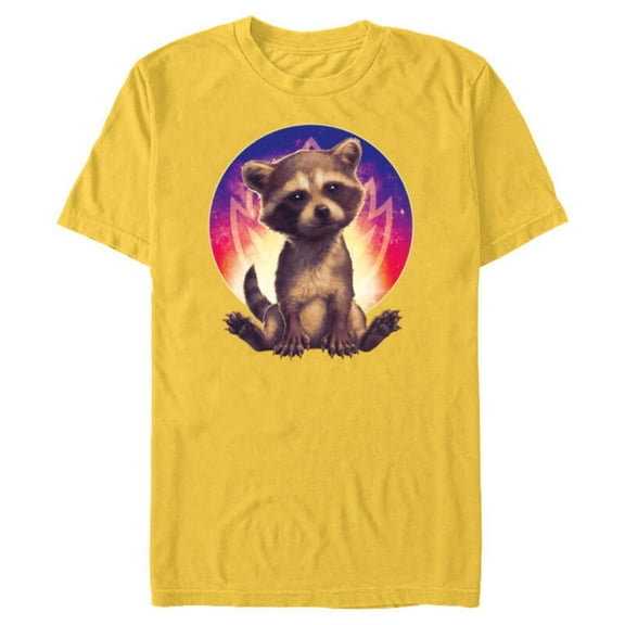 Marvel Guardians of the Galaxy Volume 3 Baby Rocket Raccoon - Short Sleeve Blended T-Shirt for Adults - Customized-Yellow