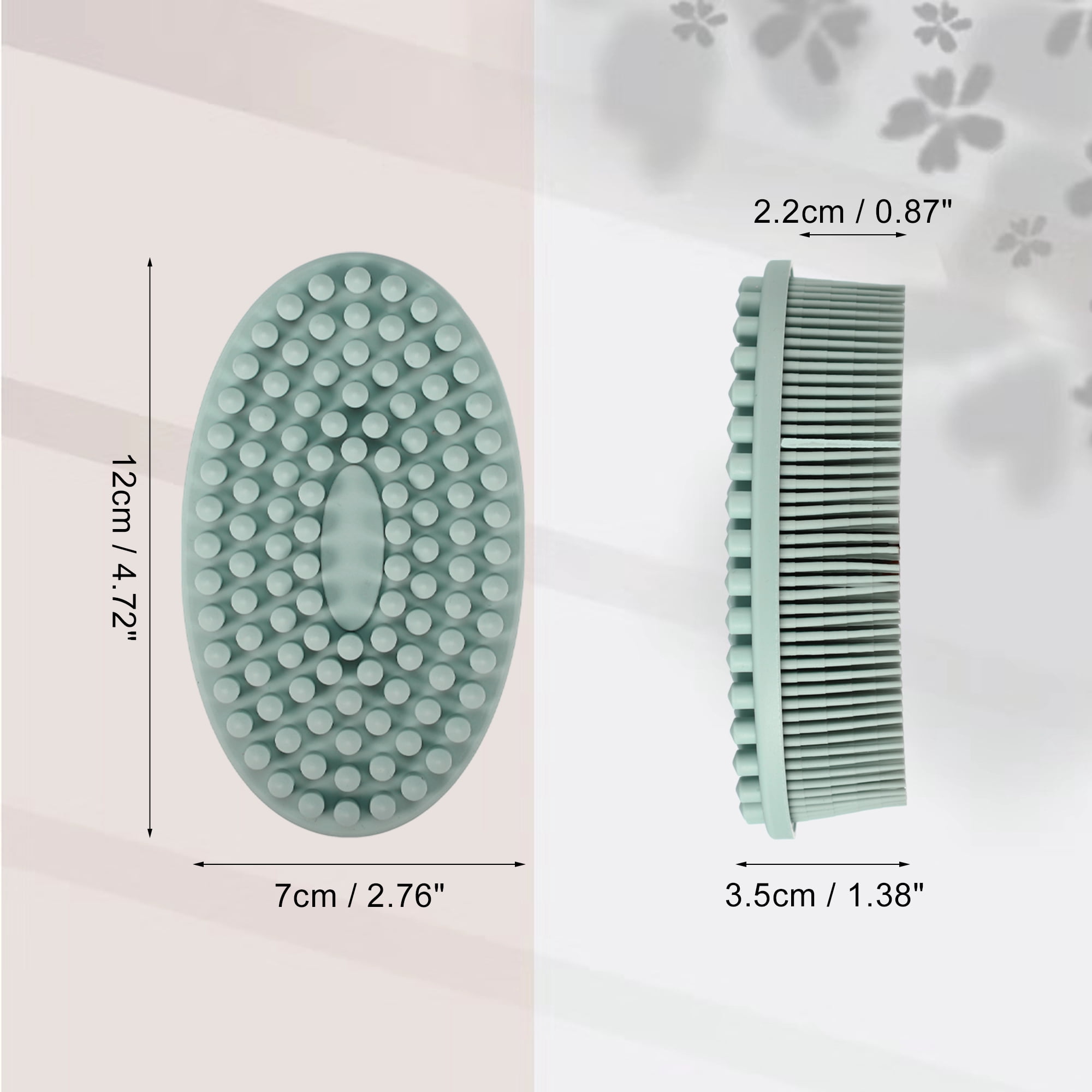 Unique Bargains Shower Silicone 2 in 1 Body Scrubber 1 Pc Green