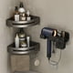 thumbnail image 4 of Organizador de pared plegable para secador de pelo | Capacidad de carga universal de 2 kg | Montaje adhesivo sin taladrar | Soporte para secador de pelo de baño que ahorra espacio con gancho, 4 of 5