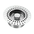 thumbnail image 2 of Prensa de fregadero para desagüe de núcleo sin obstrucciones, recogedor de alimentos universal, práctico tapón de cesta de drenaje mejorado para baño Plata, 2 of 8