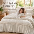 thumbnail image 5 of Lipa Queen Comforter Set,7-Piece Bed in a Bag,Ruffled Design Bedding Set,Comforter,Flat Sheet,Fitted Sheet,Pillowcases and Shams,Beige, 5 of 10